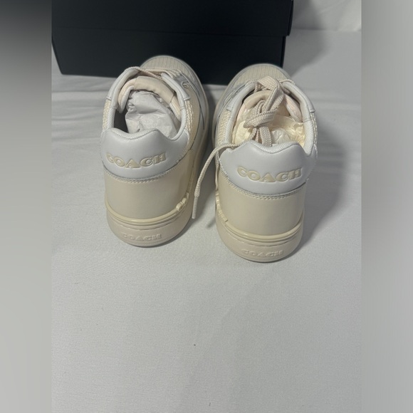 Coach Shoes Clip Court Sneaker Mens Tennis Shoes Chalk Optic White Sz 8 NEW - Picture 7 of 12